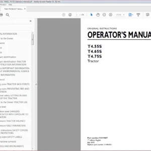 New Holland Tractor T4.55S, T4.65S, T4.75S Operators manual - PDF DOWNLOAD