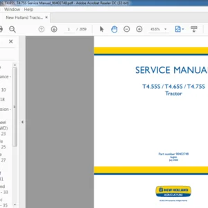 New Holland Tractor T4.55S, T4.65S, T4.75S Service Manual 90402748 - PDF DOWNLOAD