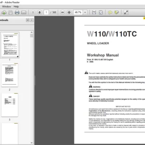 New Holland W110 W110TC Wheel Loader Workshop Manual 604.13.487.00 - PDF DOWNLOAD