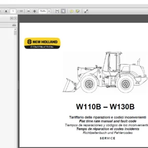 New Holland W110B W130B Wheel Loader Service Repair Manual (87751671) - PDF Download