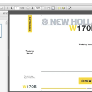 New Holland W170B Wheel Loader Workshop Manual 87614924 - PDF DOWNLOAD