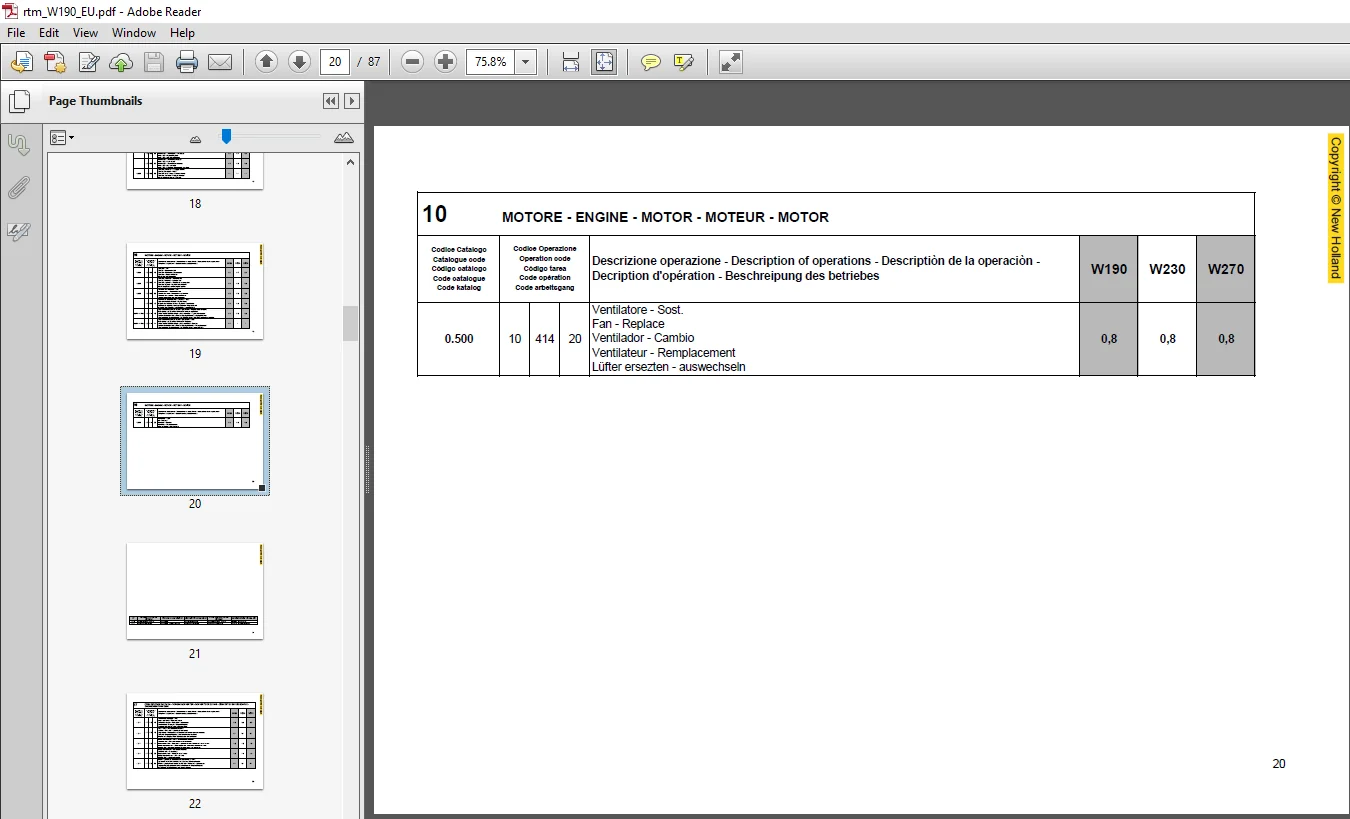 New Holland W190 W230 W270 Service Repair Manual (604.07.229.50) - PDF Download - Image 2