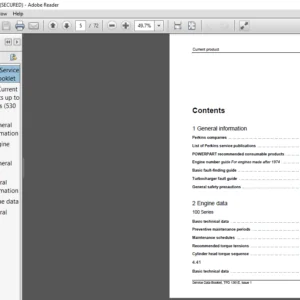 Perkins 100 Series 4 41 Prima500 Series 700 900 Phaser100 Peregrine1300  Service Data Booklet - PDF DOWNLOAD