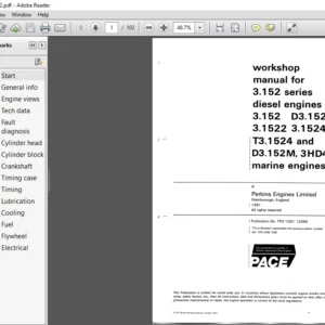 Perkins 3.152 Series Diesel Engines Workshop Manual - PDF DOWNLOAD
