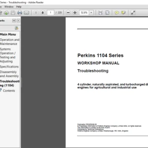Perkins 4 108 3 152,4 203, 4 236, 6 3544,V8 540 Series Service Data Booklet - PDF DOWNLOAD