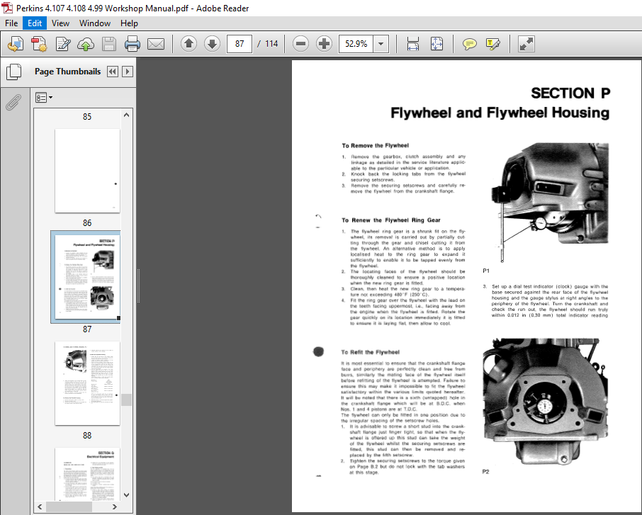 Perkins 4 108 4 107 & 4 99 Diesel Engines Workshop Manual - PDF ...