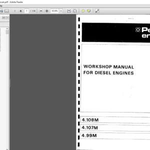 Perkins 4 108M 4 107M 4 99M Diesel Engines Workshop Manual - PDF DOWNLOAD
