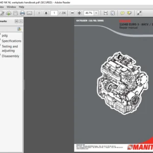 Perkins Engine 1104D EURO 3 80CV 100CV Repair Manual - PDF DOWNLOAD