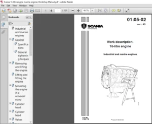 Scania Industrial and Marine Engines 16 litre engine Work Description Manual - PDF DOWNLOAD