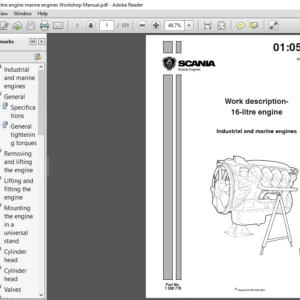 Scania Industrial and Marine Engines 16 litre engine Work Description Manual - PDF DOWNLOAD
