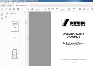 Schwing America Working Range Drawings Manual - PDF DOWNLOAD