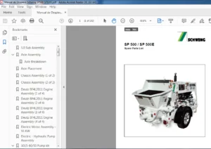 Schwing SP500 SP500E Spare Parts List Manual - PDF DOWNLOAD