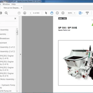 Schwing SP500 SP500E Spare Parts List Manual - PDF DOWNLOAD