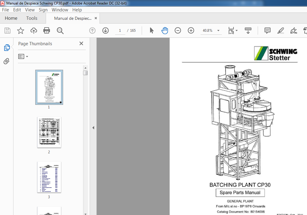 Schwing Stetter Cp30 Batching Plant Parts Manual Pdf Download Heydownloads Manual Downloads