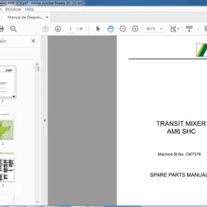 Schwing Stetter Transit Mixer AM6 SHC Spare Parts Manual - PDF DOWNLOAD