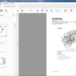 Volvo Camshaft D12 D12A & D12B Engine Service Manual - PDF DOWNLOAD