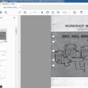 Volvo Penta 2001 2002 2003 2003T Engine Workshop Manual - PDF DOWNLOAD