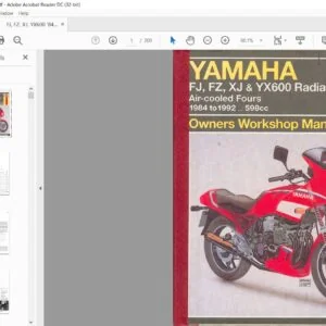 Yamaha FJ,FZ,XJ & YX600 RADIAN Owners Workshop Manual - PDF DOWNLOAD