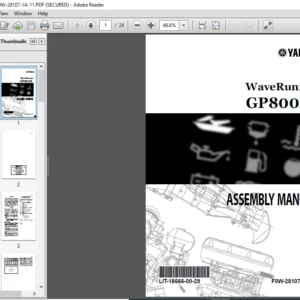 Yamaha GP800R Waverunner Assembly Manual - PDF DOWNLOAD