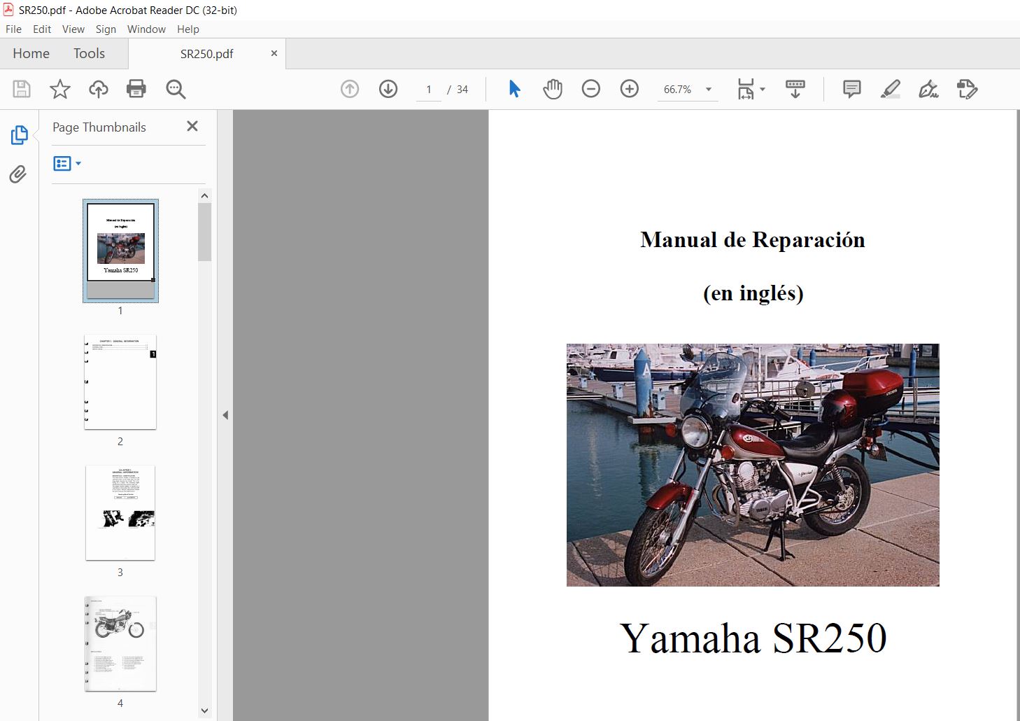 Yamaha SR250 Manual de Reparación - PDF DOWNLOAD - HeyDownloads