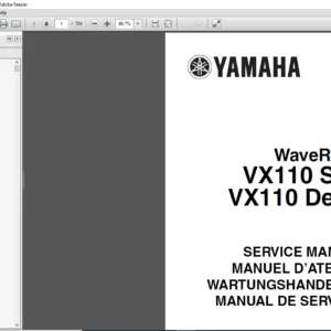 Yamaha VX110 Sport VX110 Deluxe Waverunner Service Manual - PDF DOWNLOAD