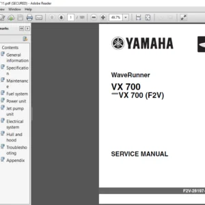 Yamaha VX700 VX700(F2V) Waverunner Service Repair Manual - PDF DOWNLOAD