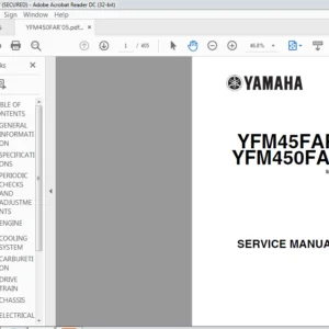 Yamaha YFM45FAR YFM450FAR Service Manual - PDF DOWNLOAD