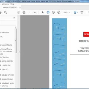 Yanmar 1GM10(C),2GM20(F)(C), 3GM30(F)(C),3HM35(F)(C) Marine Diesel Engine Service Manual - PDF DOWNLOAD