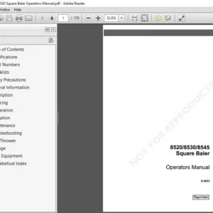 case Ih 8520 8530 8545 Square Baler Operators Manual - PDF DOWNLOAD