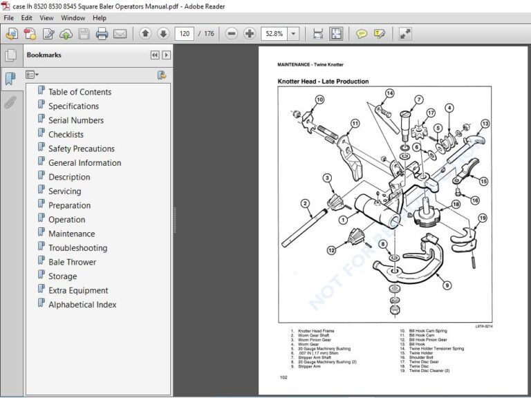 case Ih 8520 8530 8545 Square Baler Operators Manual - PDF DOWNLOAD ...