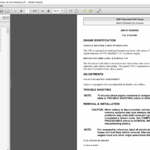 1994-2004 Chevrolet S10 Pickup Service Manual - PDF DOWNLOAD