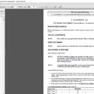 1996-1997 Chevrolet S10 Pickup Service Manual - PDF DOWNLOAD