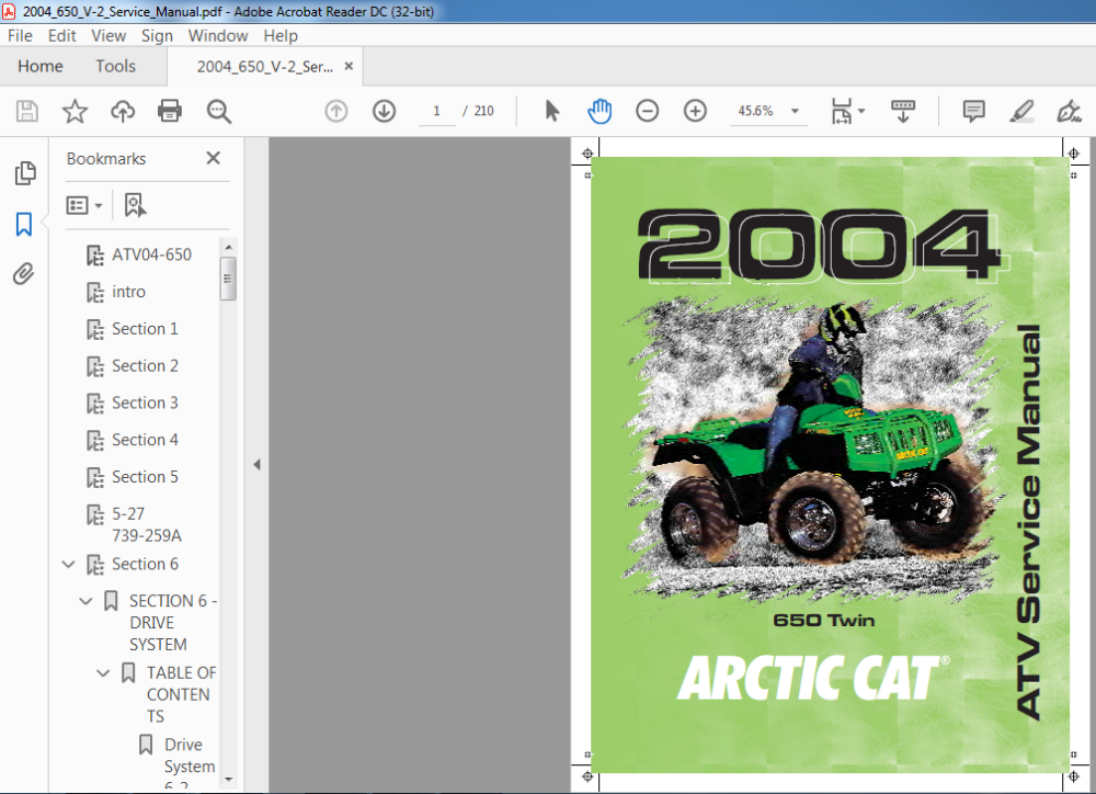 2004 ARCTIC CAT 650 TWIN ATV SERVICE MANUAL - PDF DOWNLOAD