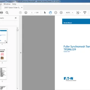 2007 Eaton Fuller Synchromesh Transmissions TRSM6109 Service Manual - PDF DOWNLOAD