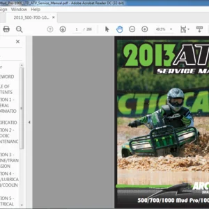 2013 Arctic Cat 500 700 1000 Mud Pro 1000 Ltd Service Manual - PDF DOWNLOAD