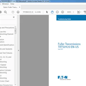 2015 Eaton Fuller Transmissions TRTS0920 Troubleshooting Guide Manual - PDF DOWNLOAD