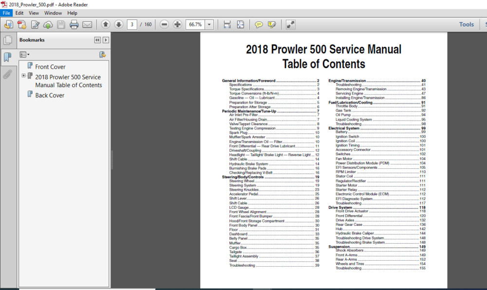 2018 Textron off Road Prowler 500 Service Manual - PDF DOWNLOAD ...