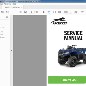2021 ARCTIC CAT ALTERRA 450 SERVICE MANUAL - PDF DOWNLOAD
