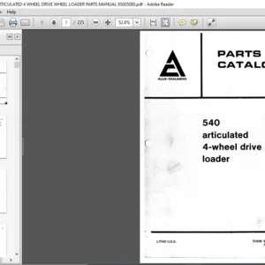 ALLIS CHALMERS 540 ARTICULATED 4 WHEEL DRIVE WHEEL LOADER PARTS MANUAL 95005080 - PDF DOWNLOAD