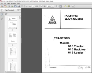 ALLIS CHALMERS 615 TRACTOR BACKHOE LOADER PARTS MANUAL 1008928 - PDF DOWNLOAD