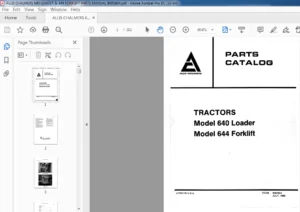 ALLIS CHALMERS 640 LOADER & 644 FORKLIFT PARTS MANUAL 9005804 - PDF DOWNLOAD