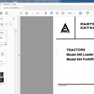 ALLIS CHALMERS 640 LOADER & 644 FORKLIFT PARTS MANUAL 9005804 - PDF DOWNLOAD