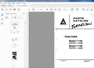 ALLIS CHALMERS 714B AND 715B BACKHOE LOADER PARTS MANUAL SN2045 TO 3258 9006465 Manual PDF Download