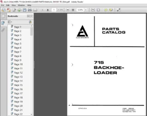 ALLIS CHALMERS 715 BACKHOE LOADER PARTS MANUAL SN1001 TO 2044 - PDF DOWNLOAD