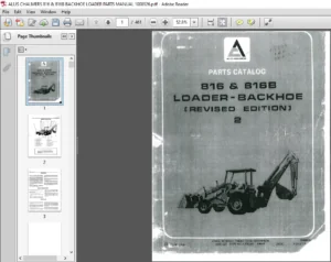 ALLIS CHALMERS 816 & 816B BACKHOE LOADER PARTS MANUAL 1008926 - PDF DOWNLOAD