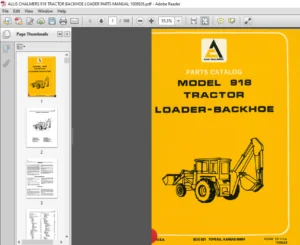 ALLIS CHALMERS 918 TRACTOR BACKHOE LOADER PARTS MANUAL 1008926 - PDF DOWNLOAD