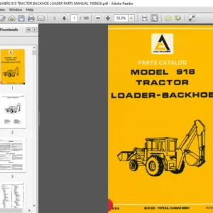 ALLIS CHALMERS 918 TRACTOR BACKHOE LOADER PARTS MANUAL 1008926 - PDF DOWNLOAD