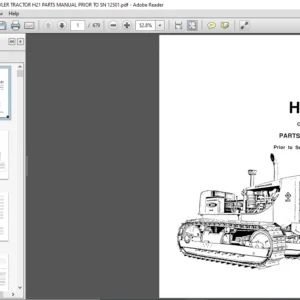 ALLIS CHALMERS CRAWLER TRACTOR H21 PARTS MANUAL PRIOR TO SN 12501 - PDF DOWNLOAD