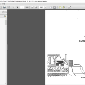 ALLIS CHALMERS CRAWLER TRACTOR HD6 PARTS MANUAL PRIOR TO SN 13322  - PDF DOWNLOAD