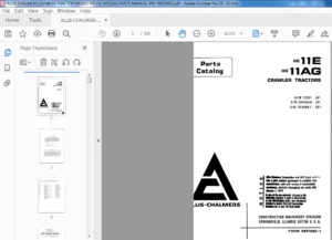 ALLIS CHALMERS CRAWLER TRACTOR MODEL HD11E HD11AG PARTS MANUAL PM 70651802  - PDF DOWNLOAD